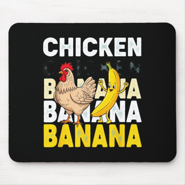 Mousepad Funny Chicken Banana Dance Meme For Kids &amp; Adu (Frente)