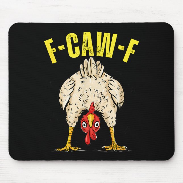 Mousepad Funny Chicken Butt F-caw-f Rooster Country Farm He (Frente)