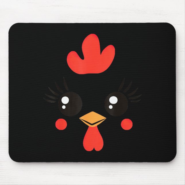 Mousepad Funny Chicken Face Halloween  (Frente)