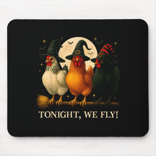 Mousepad Funny Chicken Halloween Costume Tonight We Fly Sok (Frente)