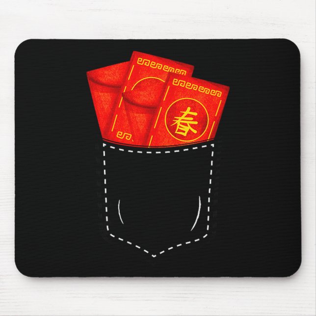 Mousepad Funny Chinese New Year Fake Cket Red Envelopes Luc (Frente)
