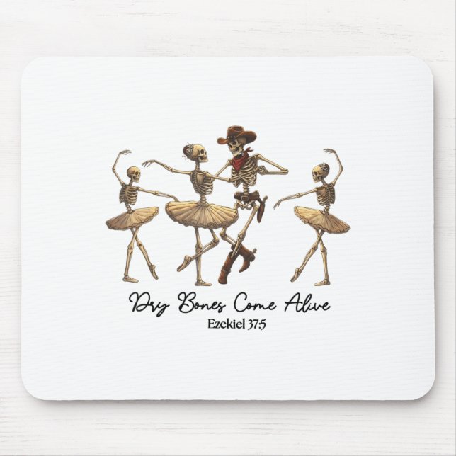 Mousepad Funny Christian Halloween Ballet Cowboy Skeleton P (Frente)