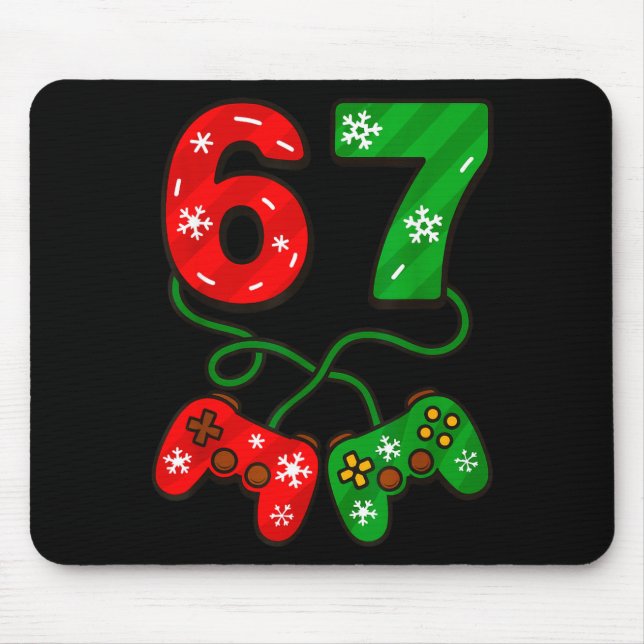 Mousepad Funny Christmas 67 Meme Six Seven Video Games Game (Frente)