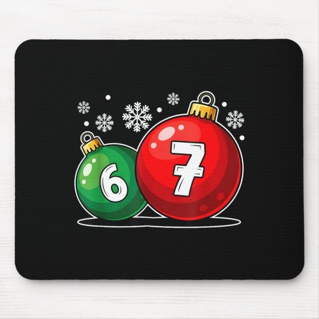 Mousepad Funny Christmas 67 Six Seven Meme Gen Alpha Slang  (Frente)