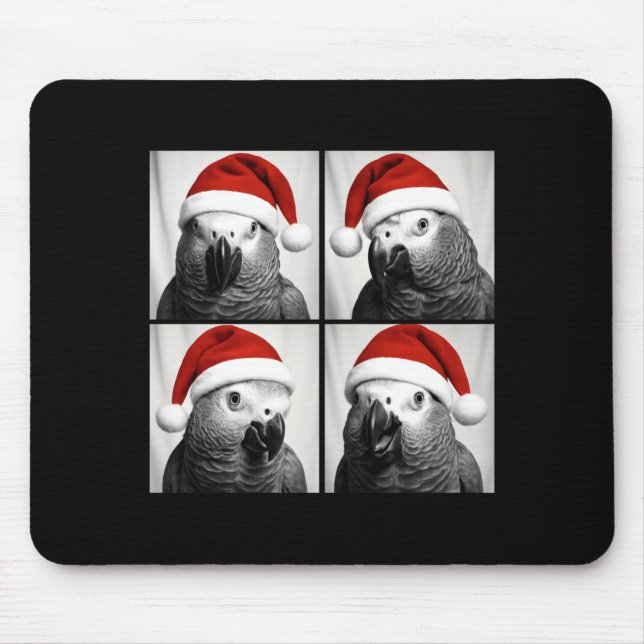 Mousepad Funny Christmas African G Parrot Santa Photo Booth (Frente)