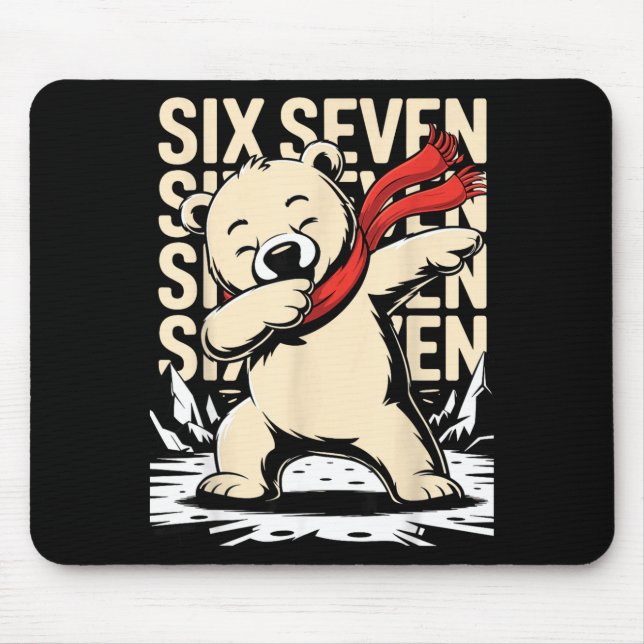 Mousepad Funny Christmas Bear Dabbing Xmas Dab Six Seven 67 (Frente)