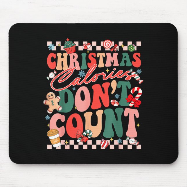 Mousepad Funny Christmas Calories Don't Count Xmas Cookie  (Frente)