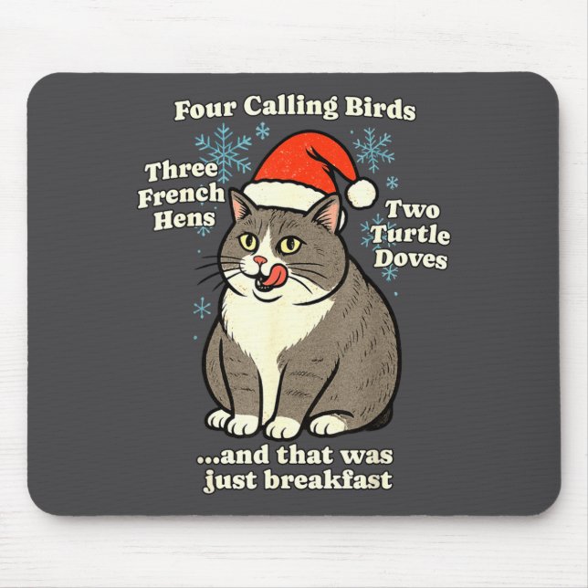 Mousepad Funny Christmas Cat Meme Caroling Holiday Santa Ha (Frente)