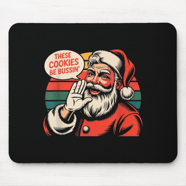Mousepad Funny Christmas Cookies Meme Brainrot Santa Claus  (Frente)