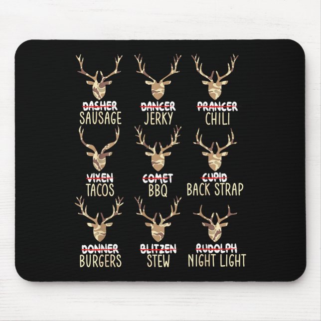Mousepad Funny Christmas Deer Hunting Hunters All Of Santa' (Frente)