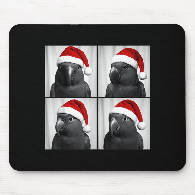 Mousepad Funny Christmas Eclectus Parrot Santa Photo Booth  (Frente)