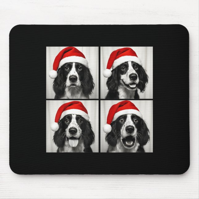 Mousepad Funny Christmas English Springer Spaniel Santa Pho (Frente)