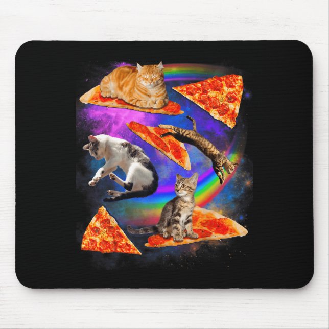 Mousepad Funny Christmas Galaxy Cat In Space Cat Riding Zza (Frente)