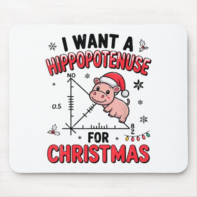 Mousepad Funny Christmas Hiptamus Math Teacher Gift Ugly Sw (Frente)