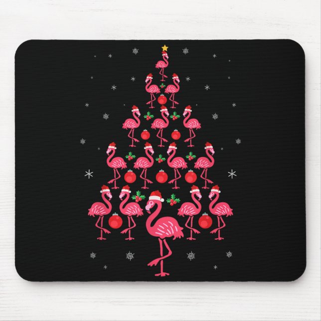 Mousepad Funny Christmas Nk Flamingo Tree Holiday Gift Bird (Frente)