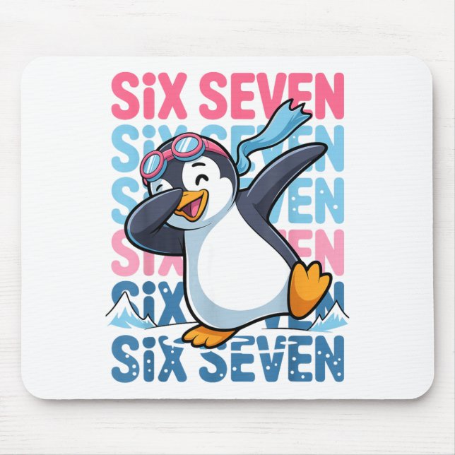 Mousepad Funny Christmas Penguin Dabbing Xmas Dab Six Seven (Frente)