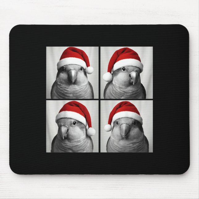 Mousepad Funny Christmas Quaker Parrot Santa Photo Booth  (Frente)