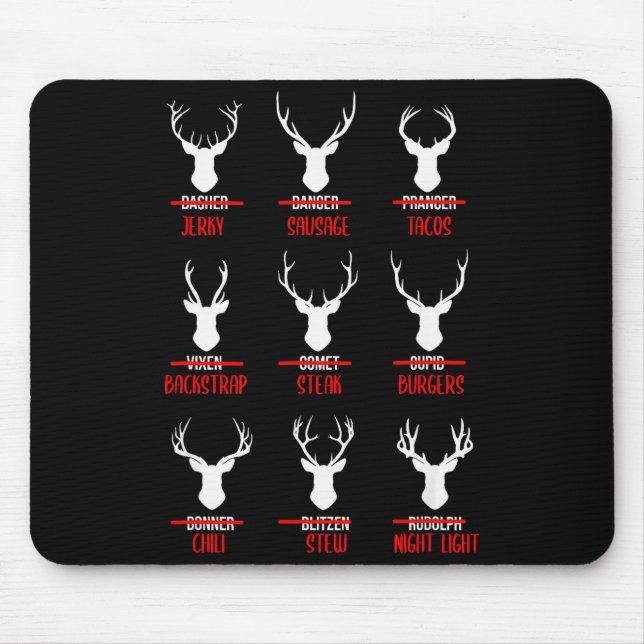 Mousepad Funny Christmas Santa Reindeer List Pajamas For De (Frente)