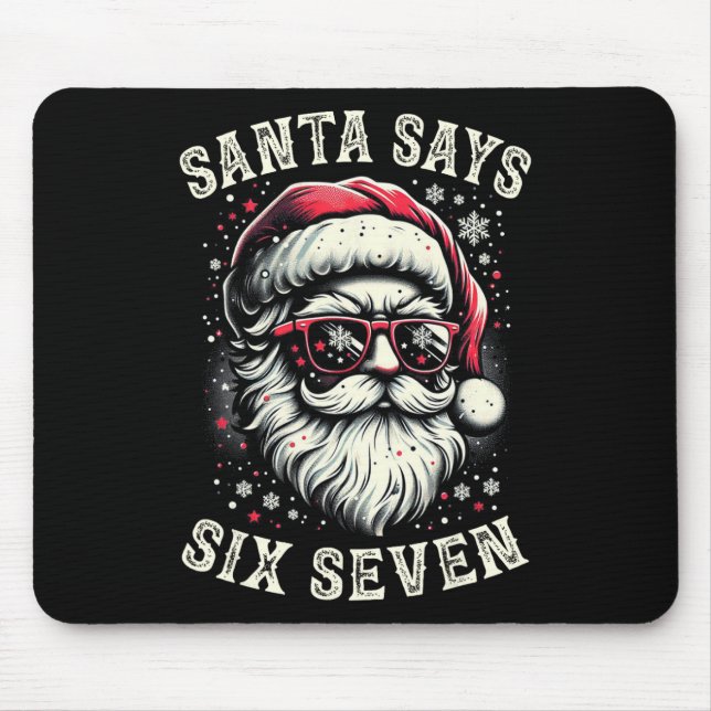 Mousepad Funny Christmas Santa Six Seven 6-7 Meme Brain Rot (Frente)