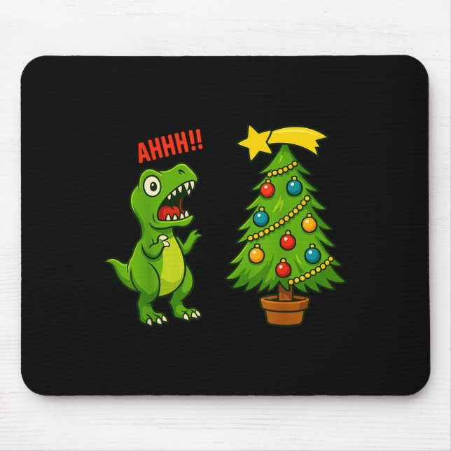 Mousepad Funny Christmas Shirt Kids Boys Christmas Dinosaur (Frente)