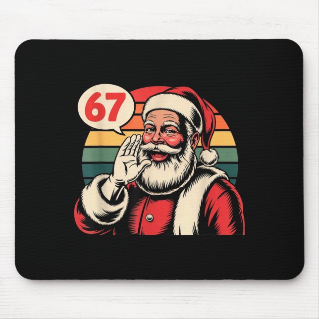 Mousepad Funny Christmas Six Seven 67 Meme Brainrot Santa C (Frente)