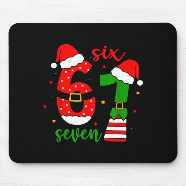 Mousepad Funny Christmas Six Seven 6 7 Meme Gen Alpha Slang (Frente)