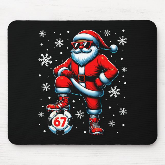 Mousepad Funny Christmas Soccer Cool Santa Claus 6 7 Meme T (Frente)