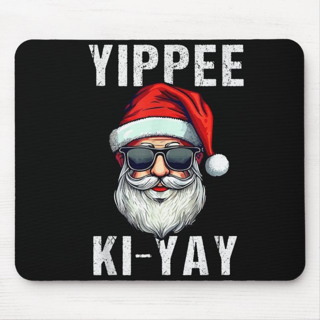 Mousepad Funny Christmas Sweater Yippee-ki-yay Xmas , Uni-a (Frente)