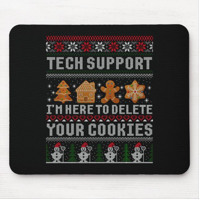 Mousepad Funny Christmas Tech Suprt Computer  (Frente)