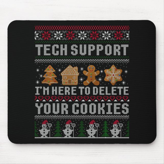 Mousepad Funny Christmas Tech Suprt Computer T Shirt  (Frente)