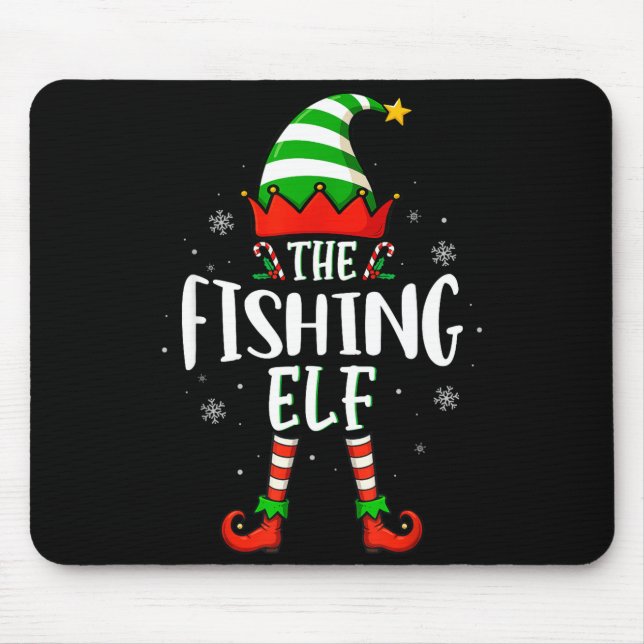 Mousepad Funny Christmas The Fishing Elf Family Matching Xm (Frente)
