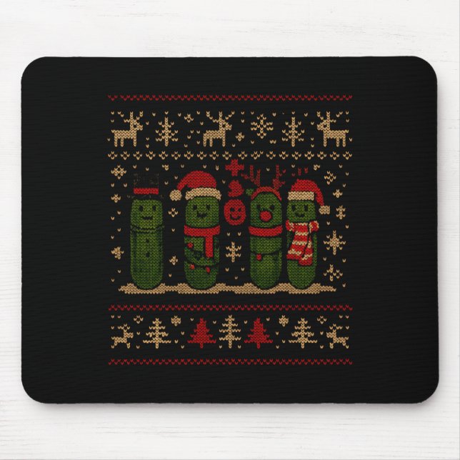 Mousepad Funny Ckles Christmas Lights Santa Hat Xmas Ugly S (Frente)