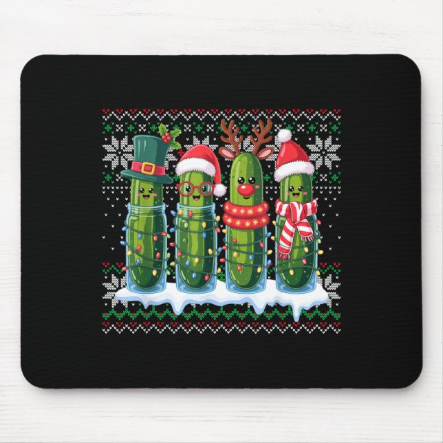 Mousepad Funny Ckles Christmas Lights Santa Hat Xmas Ugly S (Frente)