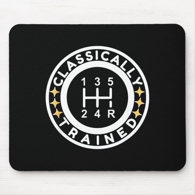 Mousepad Funny Clically Trained Manual Car Driving Humor  (Frente)