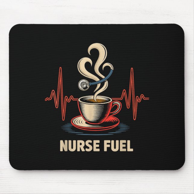Mousepad Funny Coffee Nurse Ekg Nurses Energy Caffeine Love (Frente)