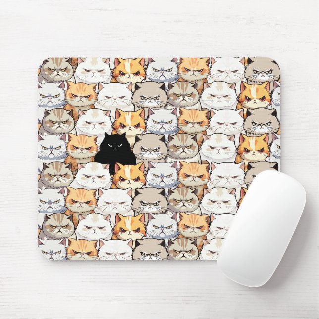 Mousepad Funny Colorful Moody Cats Kitten (Com mouse)