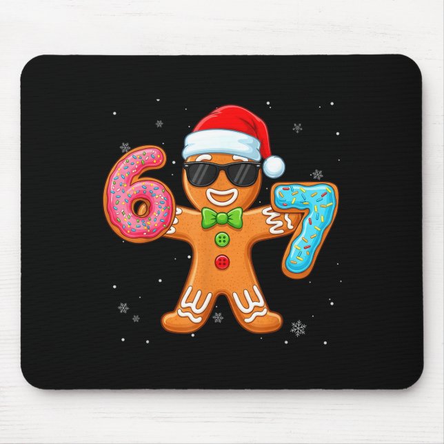 Mousepad Funny Cool Gingerbread Six Seven 67 Ice Cream Drip (Frente)