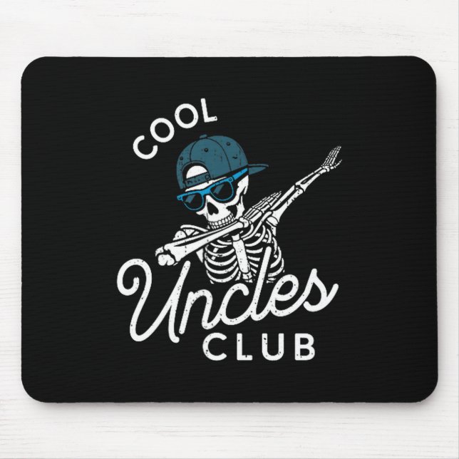 Mousepad Funny Cool Uncles Club Shirt Funny Skeleton Uncle  (Frente)