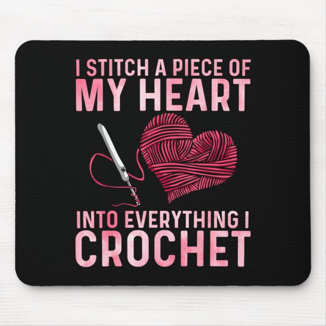 Mousepad Funny Crochet Design For Men Women Crocheting Croc (Frente)