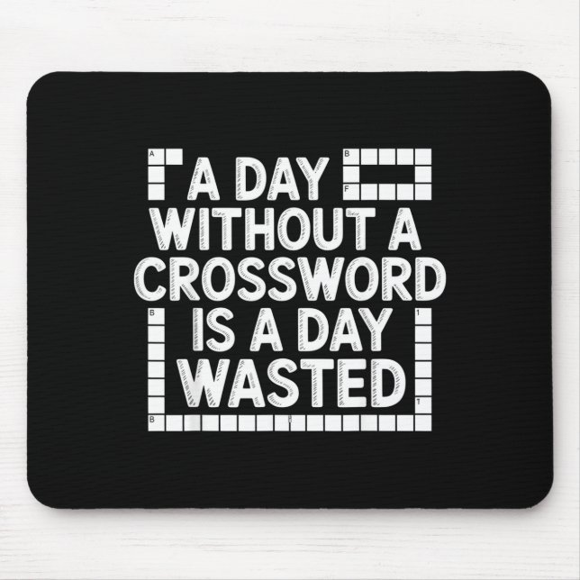Mousepad Funny Crossword Puzzle Word Game Nerd  (Frente)
