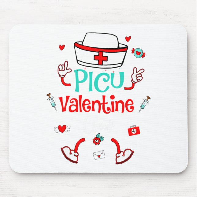 Mousepad Funny Cu Valentines Day Nurse Crew Family Group  (Frente)