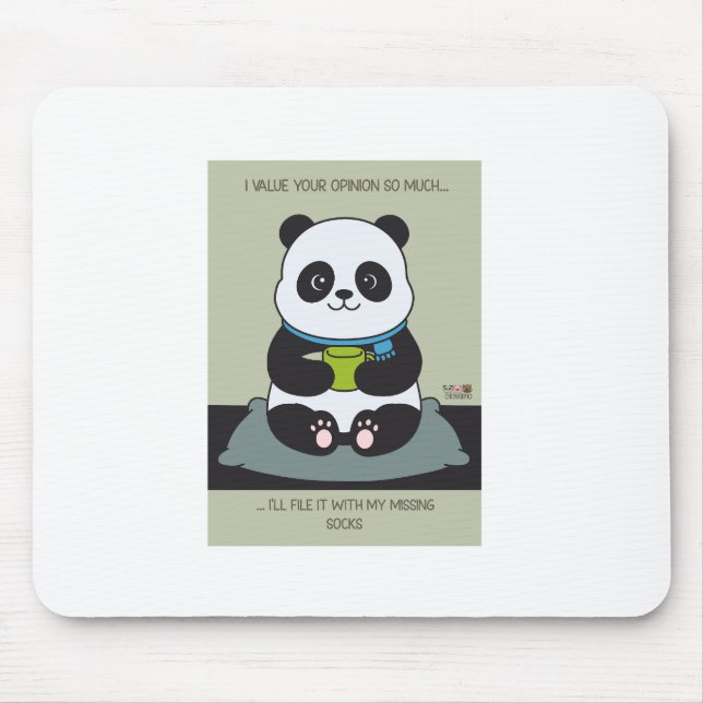 Mousepad Funny Custom Sarcastic Panda Opinion Coworker Gift (Frente)