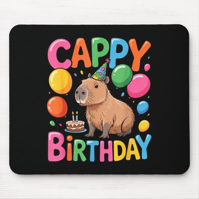 Mousepad Funny Cute Capy Capybara Animal Birthday Party Sup (Frente)