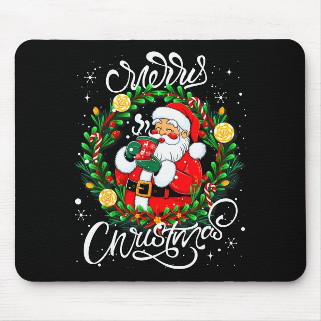 Mousepad Funny Cute Santa Claus Merry Christmas Men Women K (Frente)