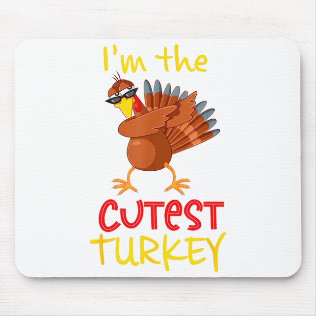Mousepad Funny Cutest Turkey Matching Family Group Thanksgi (Frente)