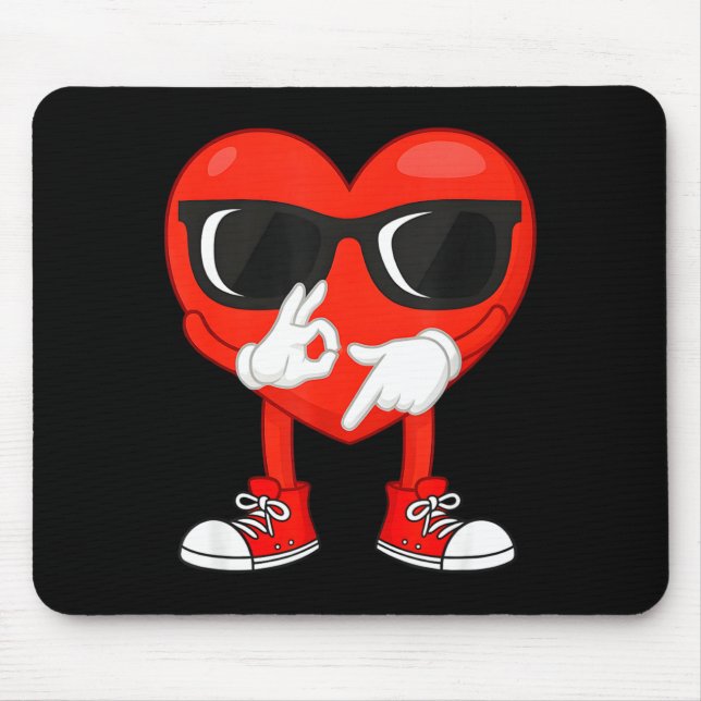 Mousepad Funny Dabbing Heart Valentines Day 67 Six Seven Lo (Frente)