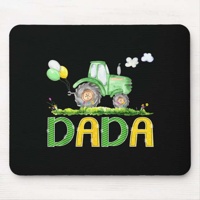 Mousepad Funny Dada Birthday Boy Tractor Farm Truck Matchin (Frente)