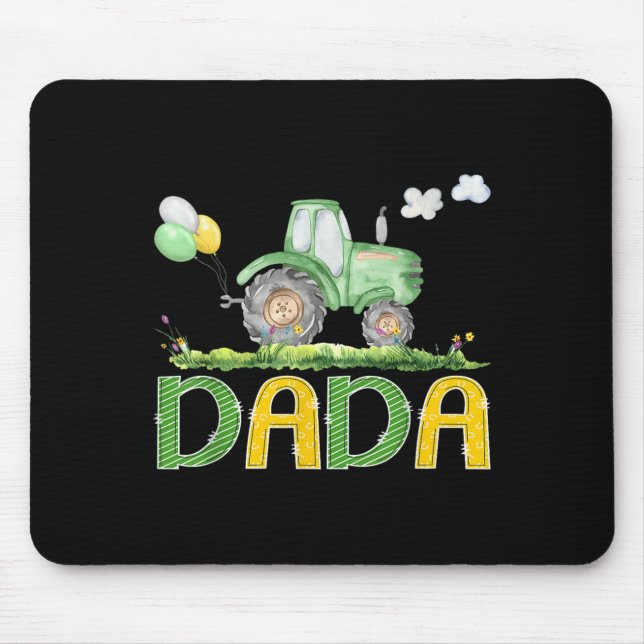 Mousepad Funny Dada Birthday Boy Trator Fazenda Truck Match (Frente)