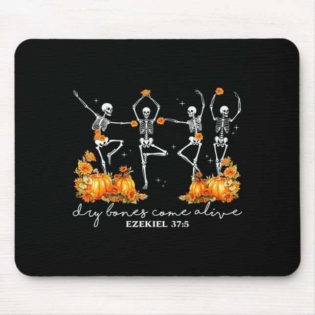 Mousepad Funny Dancing Skeleton Dry Bones Come Alive Hallow (Frente)