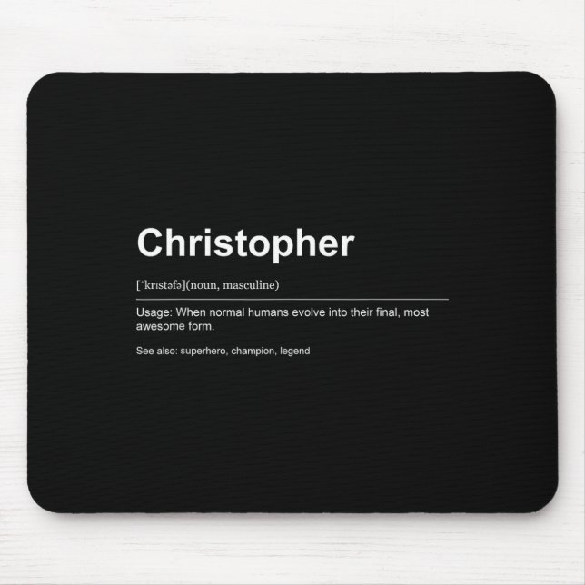 Mousepad Funny Definition Quote For The Name Christopher _  (Frente)